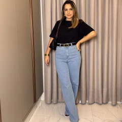 Wide Jeans Básica - Cintura Alta - Clara - comprar online