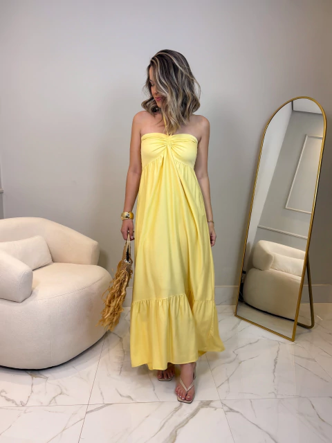 Vestido Aruba - Amarelo Manteiga