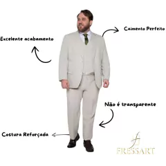 Terno Oxford Plus Size - Bege na internet