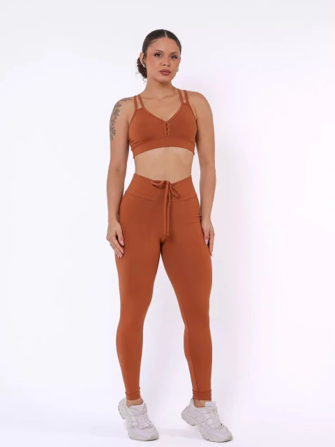 Conjunto de Legging + top Fitness em Poliamida Lara - lilás
