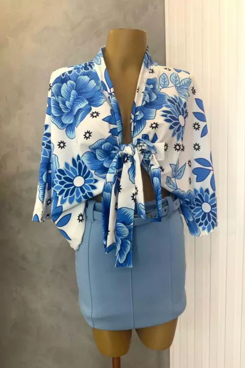 Cropped Farm Azul - comprar online