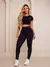 Kit 3 Conjunto Feminino Academia Calça Legging Cintura Alta Compressão Top Cropped Manga Curta Suplex Microfibra Malhar - comprar online