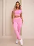 Kit 3 Conjunto Feminino Academia Calça Legging Cintura Alta Compressão Top Cropped Manga Curta Suplex Microfibra Malhar na internet