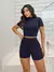 Conjunto Fitness Liso Gola Alta e Short Meia Coxa Para Malhar ,Academia Esportivo - comprar online