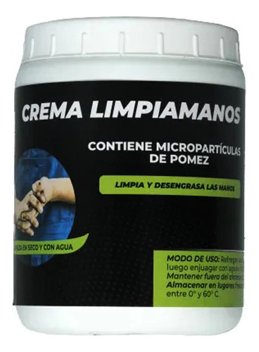 Crema Limpia Manos X 1kg Desengrasante Particulas Pomez