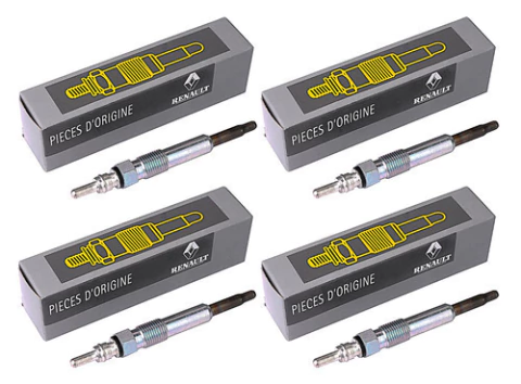 Kit X 4 Bujias Precalentamiento Megane F9q 1.9d Original