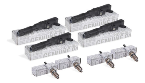 Kit Bobinas Y Bujías Renault Symbol K4m 1.6 16v Original