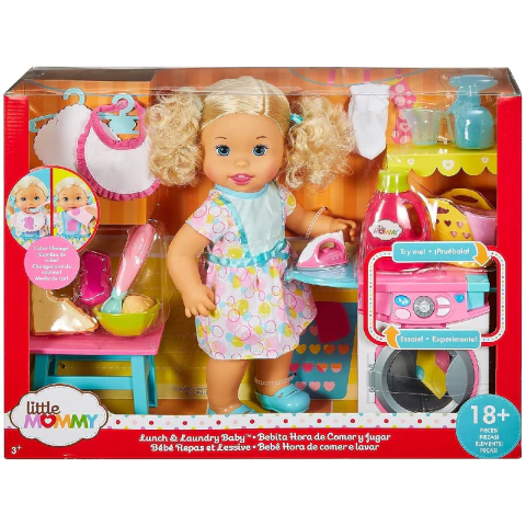 Boneca Little Mommy Hora De Comer E Lavar Mattel FLC04