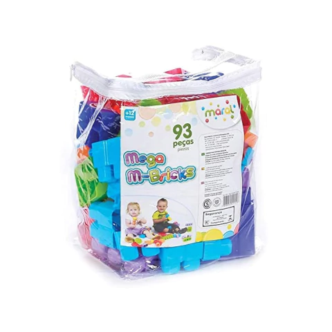 Blocos de Montar com Sacola Mega M-Bricks 93 Peças Maral 4055
