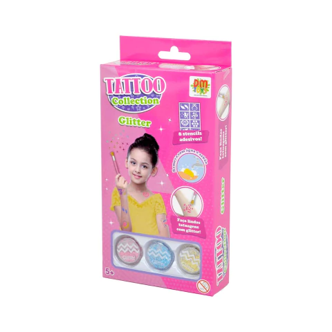 Tattoo Collection Glitter Com Acessórios DM Toys DMT6575