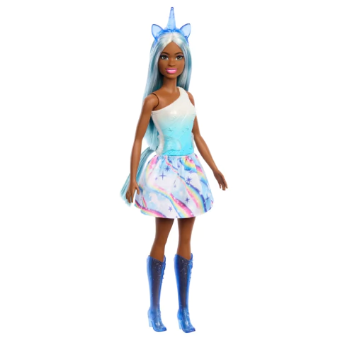 Boneca Barbie Fantasy Unicórnio Saia dos Sonhos Azul Mattel HRR14 - comprar online