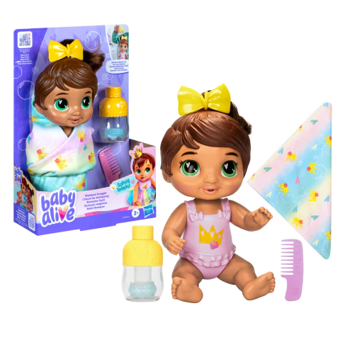 Boneca Baby Alive Bebê Shampoo Morena Hasbro F9120 - comprar online