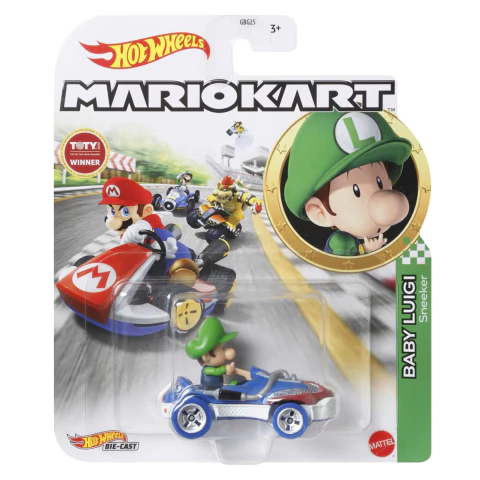 Carrinho Hot Wheels Mario Kart Baby Luigi Mattel HDB28|GBG25