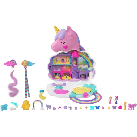 Boneca Polly Pocket Micro Salão Unicórnio Arco-Íris Mattel HKV51 - comprar online