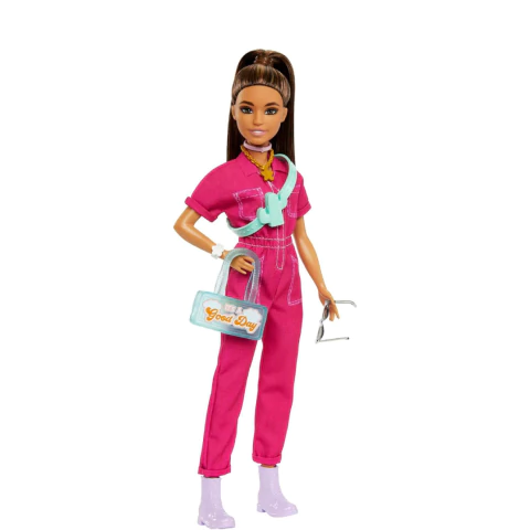 Boneca Barbie O Filme Terno de Moda Rosa Morena Mattel HPL76 - comprar online