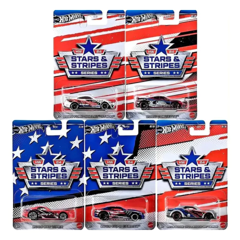 Kit Completo Hot Wheels Stars & Stripes Mattel GRT01 5 Carrinhos - comprar online