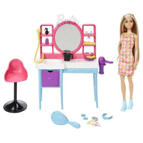 Boneca Barbie Playset Totally Hair Salão de Beleza Mattel HKV00 - comprar online