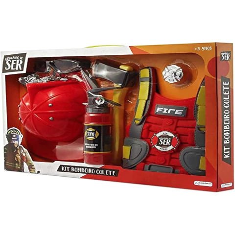 Kit Bombeiro com Colete Brincando de Ser Multikids BR963