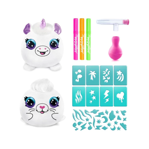 Conjunto 2 Mini Pelúcia para Pintar Airbrush Neon Surpresa Fun F0166-0