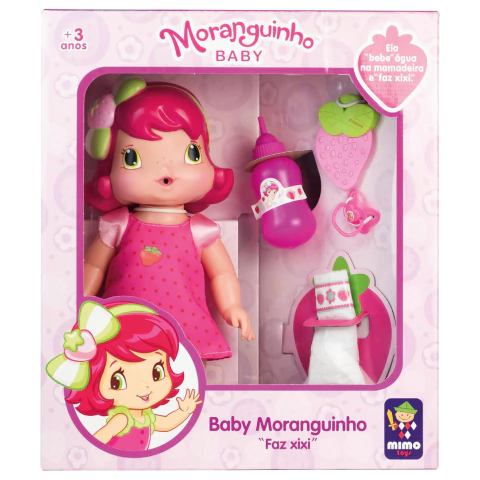 Boneca Baby Moranguinho Faz Xixi Mimo 4006