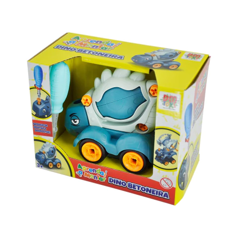 Carrinho Aprenda a Montar Dino Betoneira DM Toys DMT6323 - comprar online