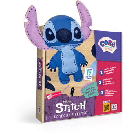 Boneco de Feltro Disney Stitch Coré Fazendo Arte Toyster 3236 - comprar online