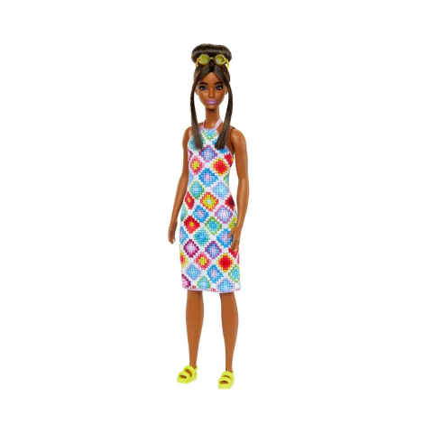 Boneca Barbie Fashionista Negra Com Coque E Óculos Amarelo Mattel HJT07|FBR37