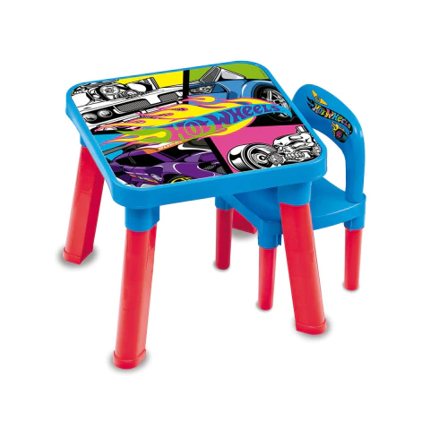 Mesa De Atividades Hot Wheels Com Cadeira Fun F0164-1