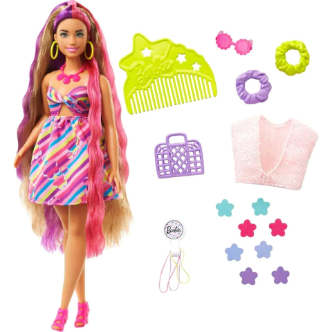 Boneca Barbie Totally Hair Cabelo Rosa e Roxo Mattel HCM89 - comprar online