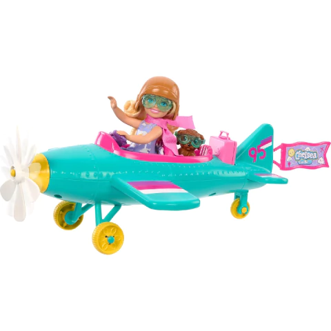 Boneca Barbie Chelsea e Avião com Pet Mattel HTK38
