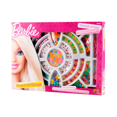 Kit Conjunto com 100 Miçangas Barbie Fun F0015-2