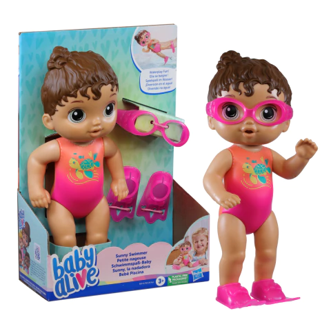 Boneca Baby Alive Bebê Piscina Morena Hasbro F8141 - comprar online