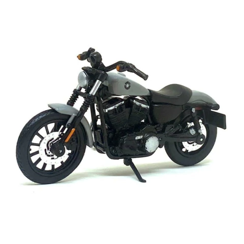 Miniatura Moto Harley Davidson Sportster Iron 883 2022 Cinza Série 43 Escala 1:18 Maisto