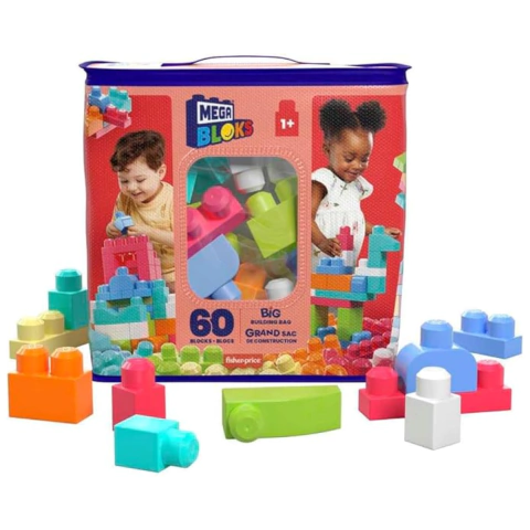 Mega Bloks Sacola Vermelha com 60 Blocos Coloridos Mattel DCH54 - comprar online