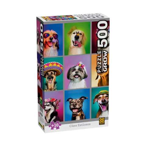 Quebra-Cabeça 500 Peças Cães Estilosos Grow 04592