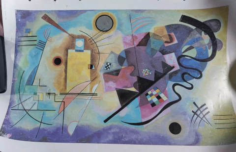 pôster vassily kandinsky - amarelo, vermelho, azul (cód PO2)