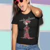 Baby Look Feminina Lady Gaga Abracadabra Cartoon Lady In Red - comprar online