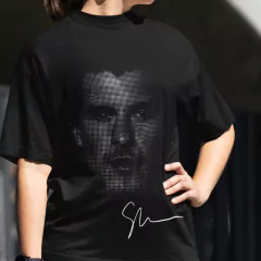 Camiseta Oversized Shawn Mendes Big Head Pontilhado - comprar online