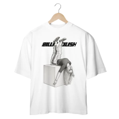 Camiseta Oversized Billie Eilish Upside Down na internet