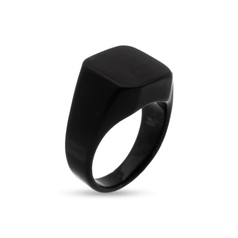 Anel Square em Aço Preto