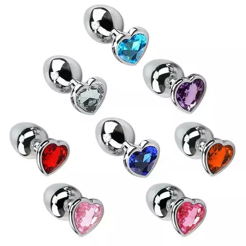 TAM P - Plug Cônico com Cristal Formato Coração Sexy Import - comprar online