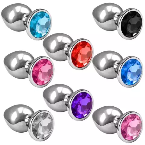 TAM M - Plug Anal de Aço Inoxidável com Cristal Arredondado