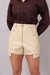 Shorts Sofia em Courino — Off-white - comprar online