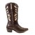 Bota texana bico fino café laser dourado 6218 - comprar online