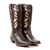 Bota texana bico fino café laser dourado 6218