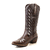 Bota texana cano alto chocolate bordado prata 6217 - loja online