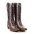 Bota texana cano alto chocolate bordado prata 6217