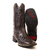 Bota texana feminina café laser preto bico quadrado - comprar online