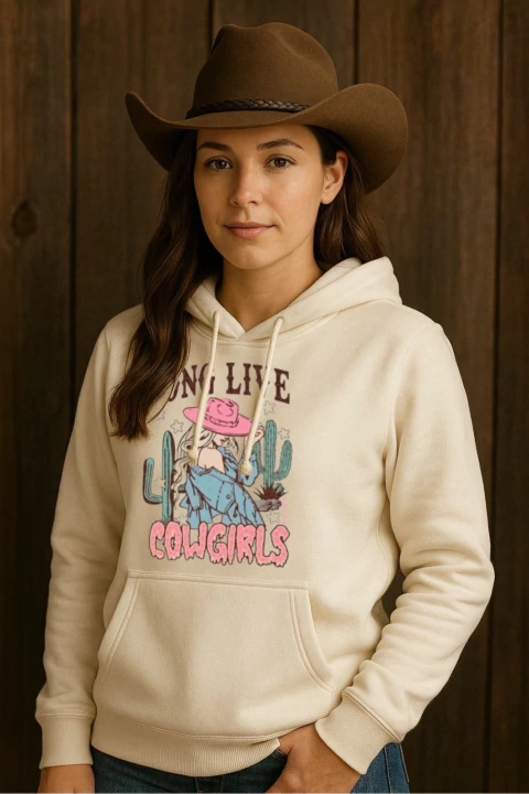 Moletom feminino canguru cor Off White