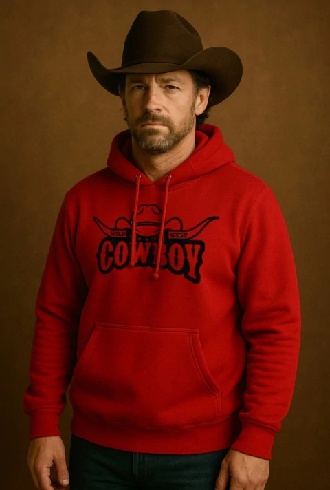 Moletom masculino canguru cor vermelho